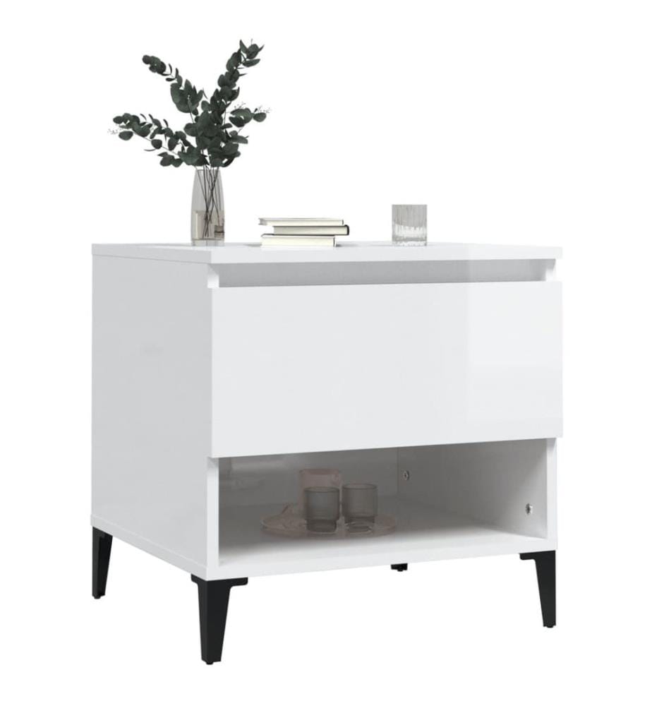 Beistelltische 2 Stk. Hochglanz-Weiss 50x46x50 cm Holzwerkstoff