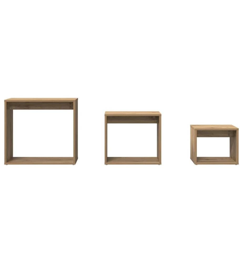 Satztische 3 Stk. Artisan-Eiche Holzwerkstoff