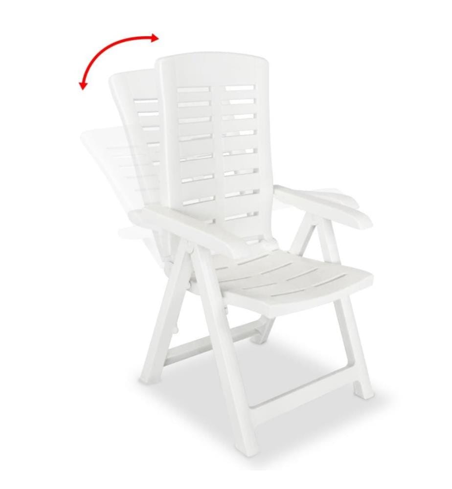 Garten-Liegestühle 6 Stk. Kunststoff Weiss