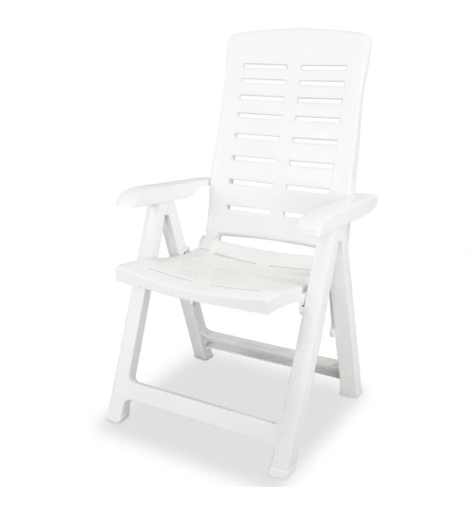 Garten-Liegestühle 6 Stk. Kunststoff Weiss