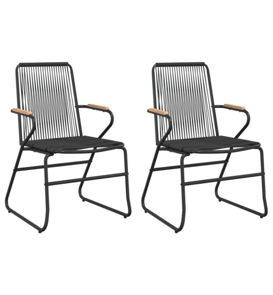 3-tlg. Garten-Essgruppe Schwarz PVC Rattan