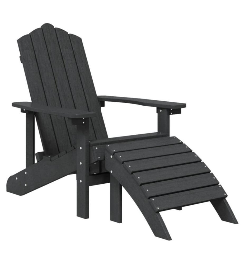 Adirondack-Gartenstühle 2 Stk. mit Hockern HDPE Weiss