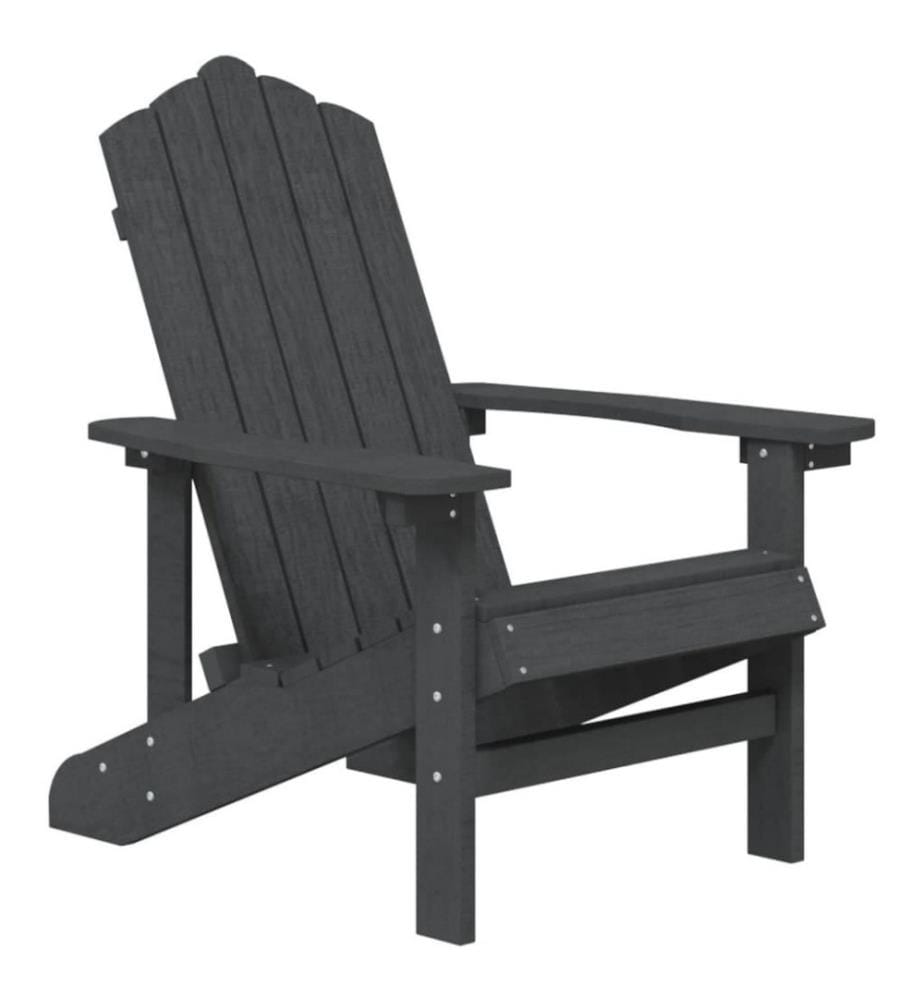 Chaise de jardin Adirondack avec table PEHD Anthracite