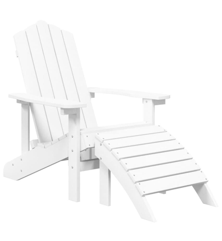 Adirondack-Gartenstuhl mit Hocker & Tisch HDPE Weiss