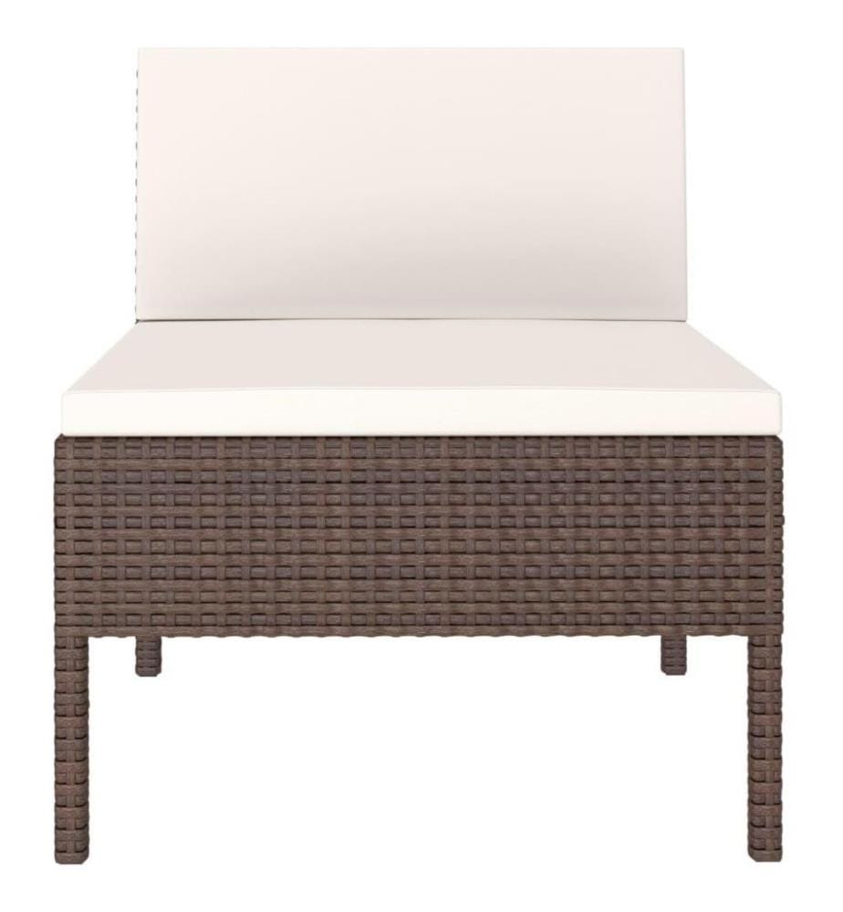 Gartenstühle 3 Stk. mit Auflagen Poly Rattan Braun