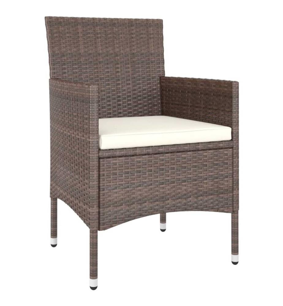 4-tlg. Gartenstuhl und Hocker Set Poly Rattan Braun