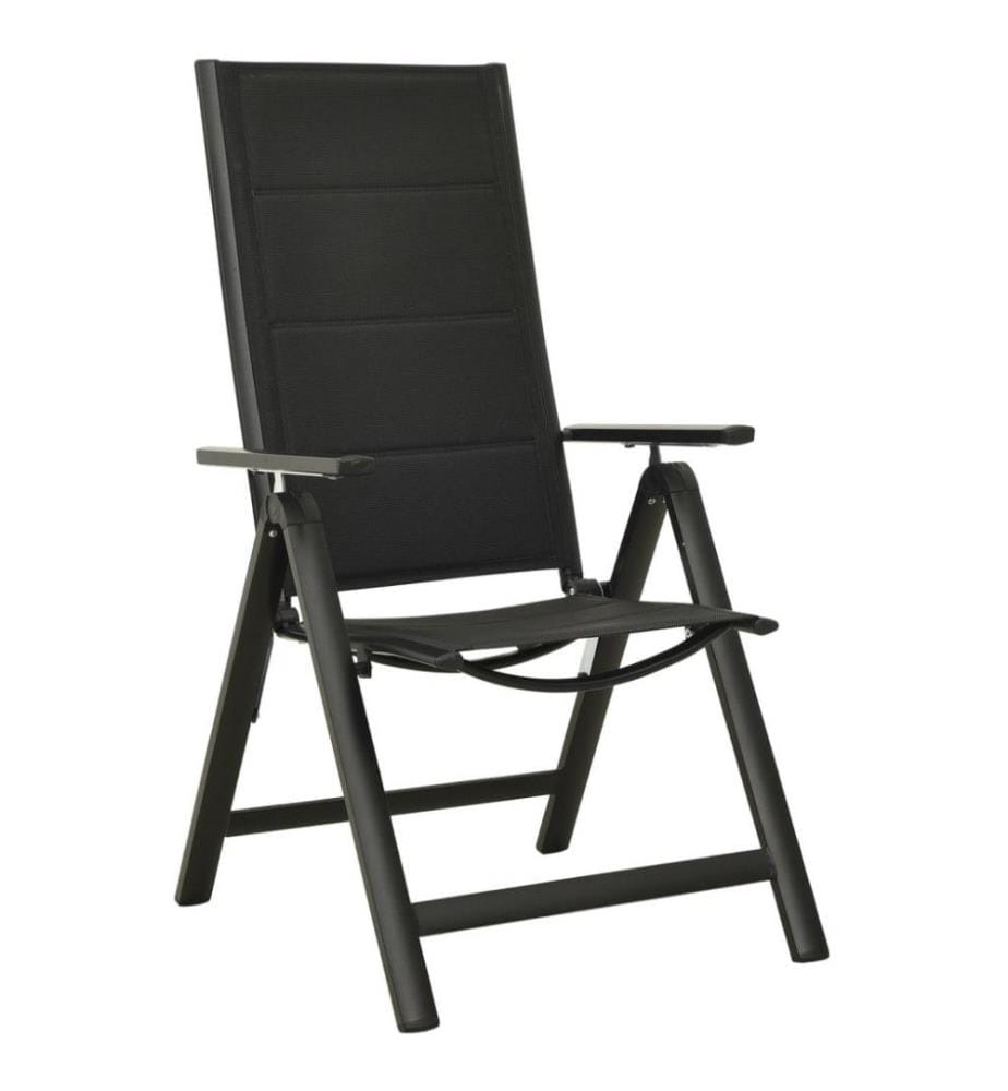 Klappbare Gartenstühle 2 Stk. Textilene und Aluminium Schwarz