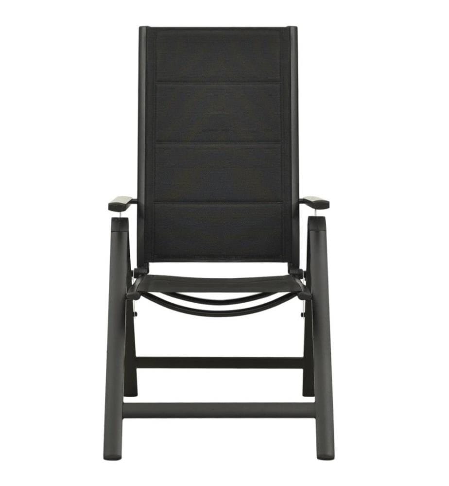 Klappbare Gartenstühle 2 Stk. Textilene und Aluminium Schwarz