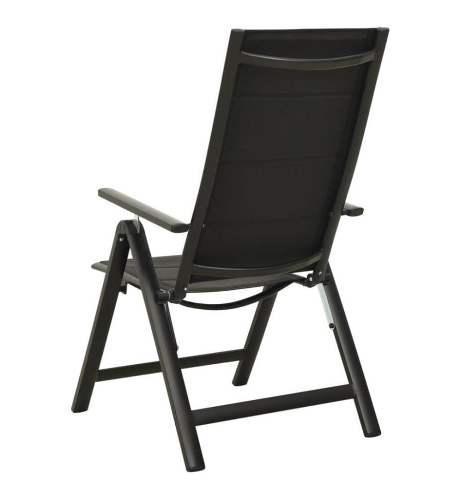 Klappbare Gartenstühle 2 Stk. Textilene und Aluminium Schwarz