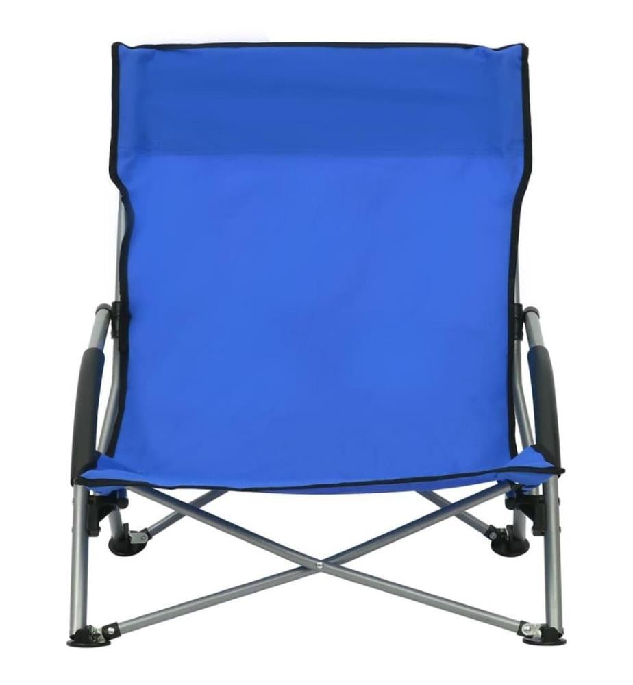 Klappbare Strandstühle 2 Stk. Blau Stoff