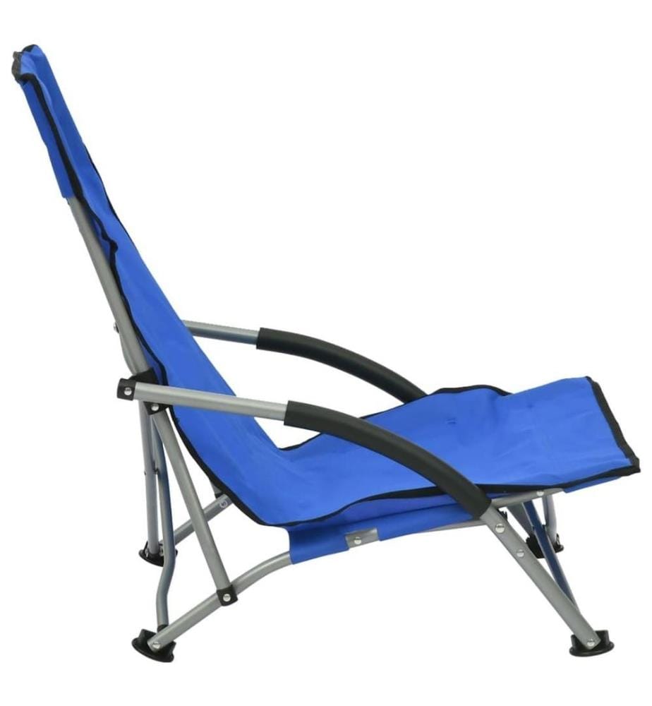 Klappbare Strandstühle 2 Stk. Blau Stoff