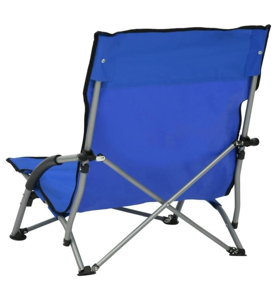 Klappbare Strandstühle 2 Stk. Blau Stoff
