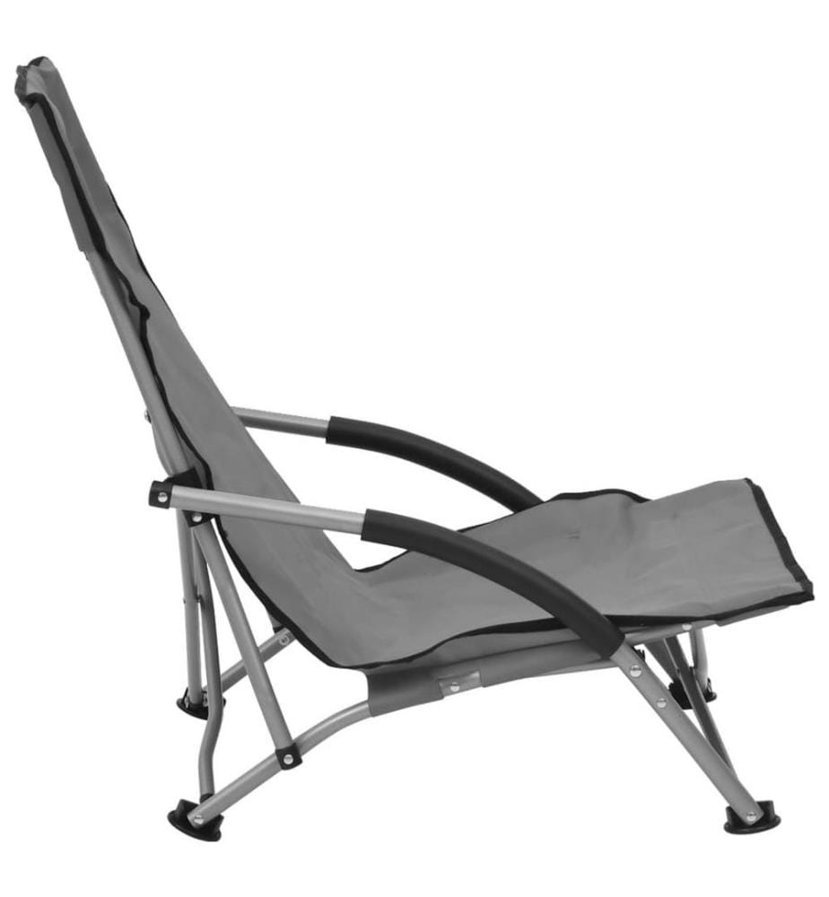 Klappbare Strandstühle 2 Stk. Grau Stoff