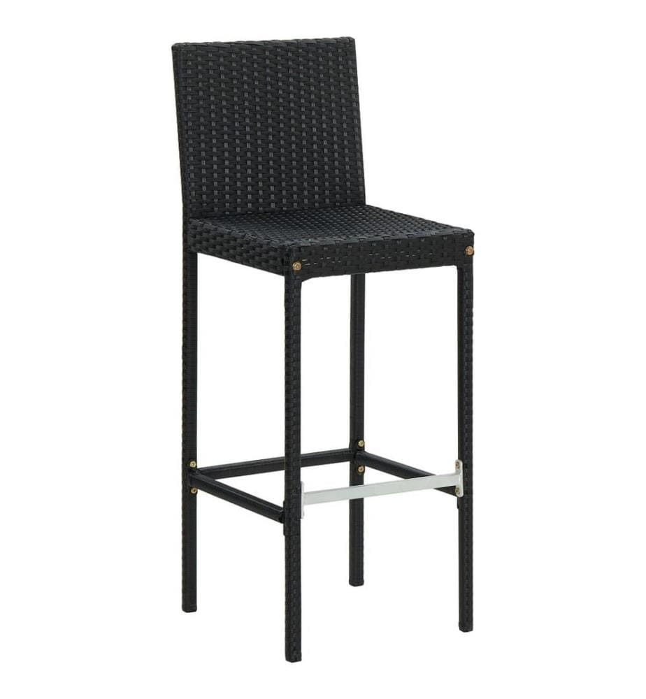 Tabourets de bar de jardin et coussins lot de 2 résine tressée