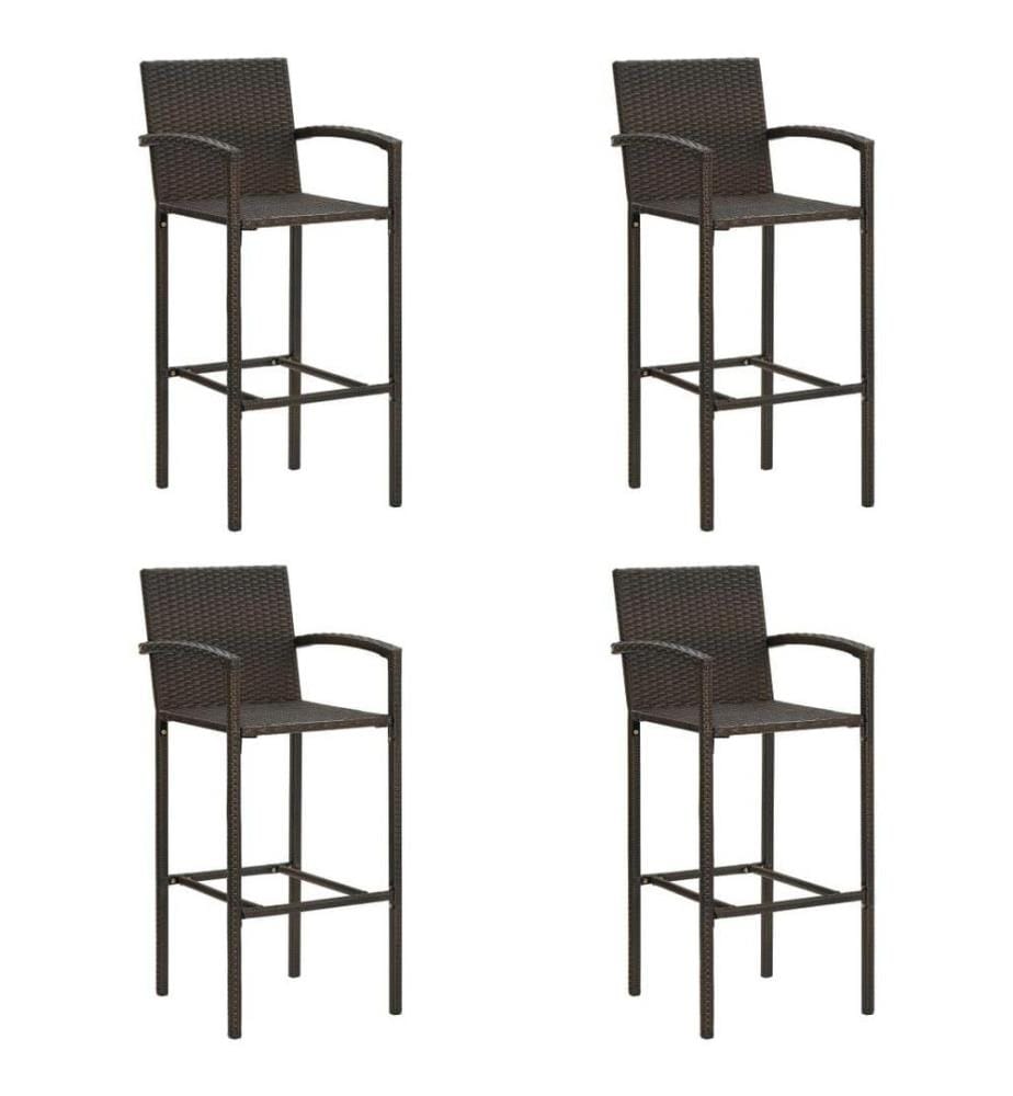 Barhocker 4 Stk. Braun Poly Rattan