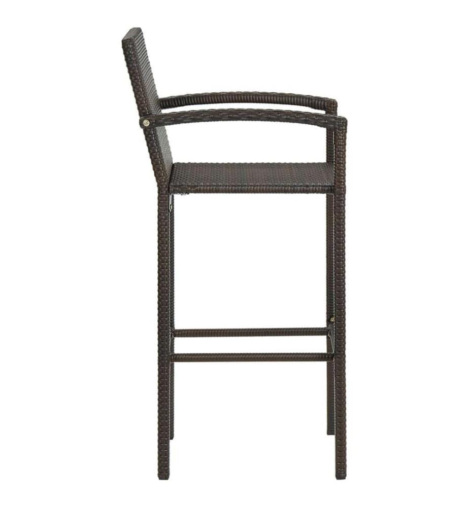 Barhocker 4 Stk. Braun Poly Rattan