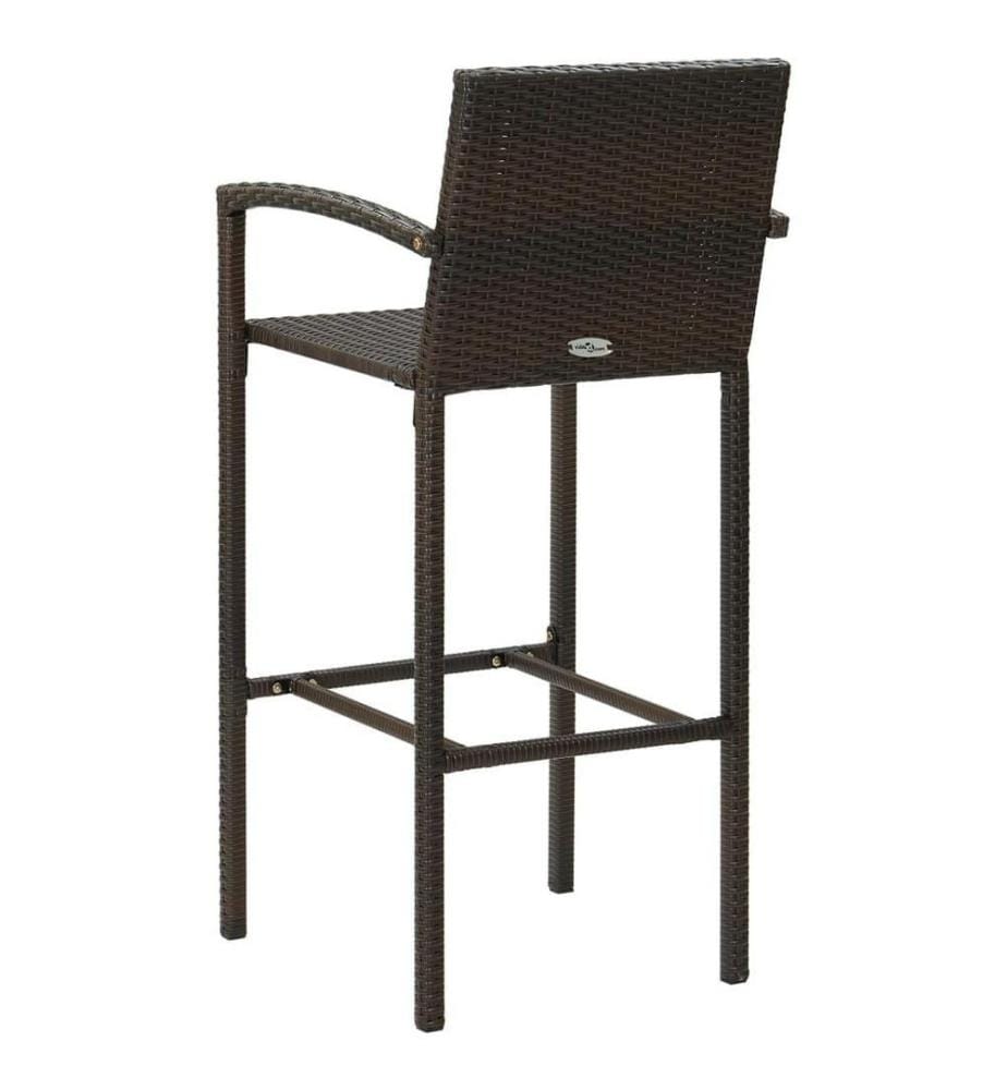 Barhocker 4 Stk. Braun Poly Rattan