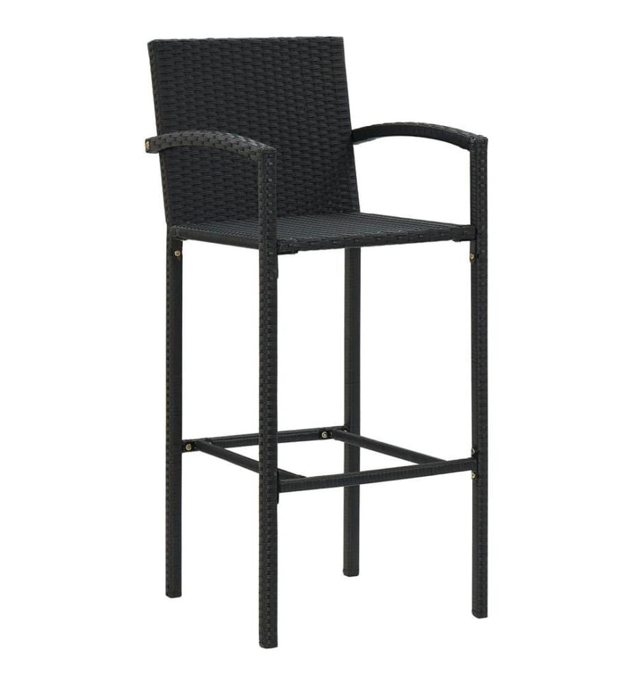 Barhocker 4 Stk. Schwarz Poly Rattan