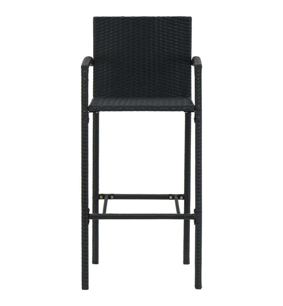 Barhocker 4 Stk. Schwarz Poly Rattan