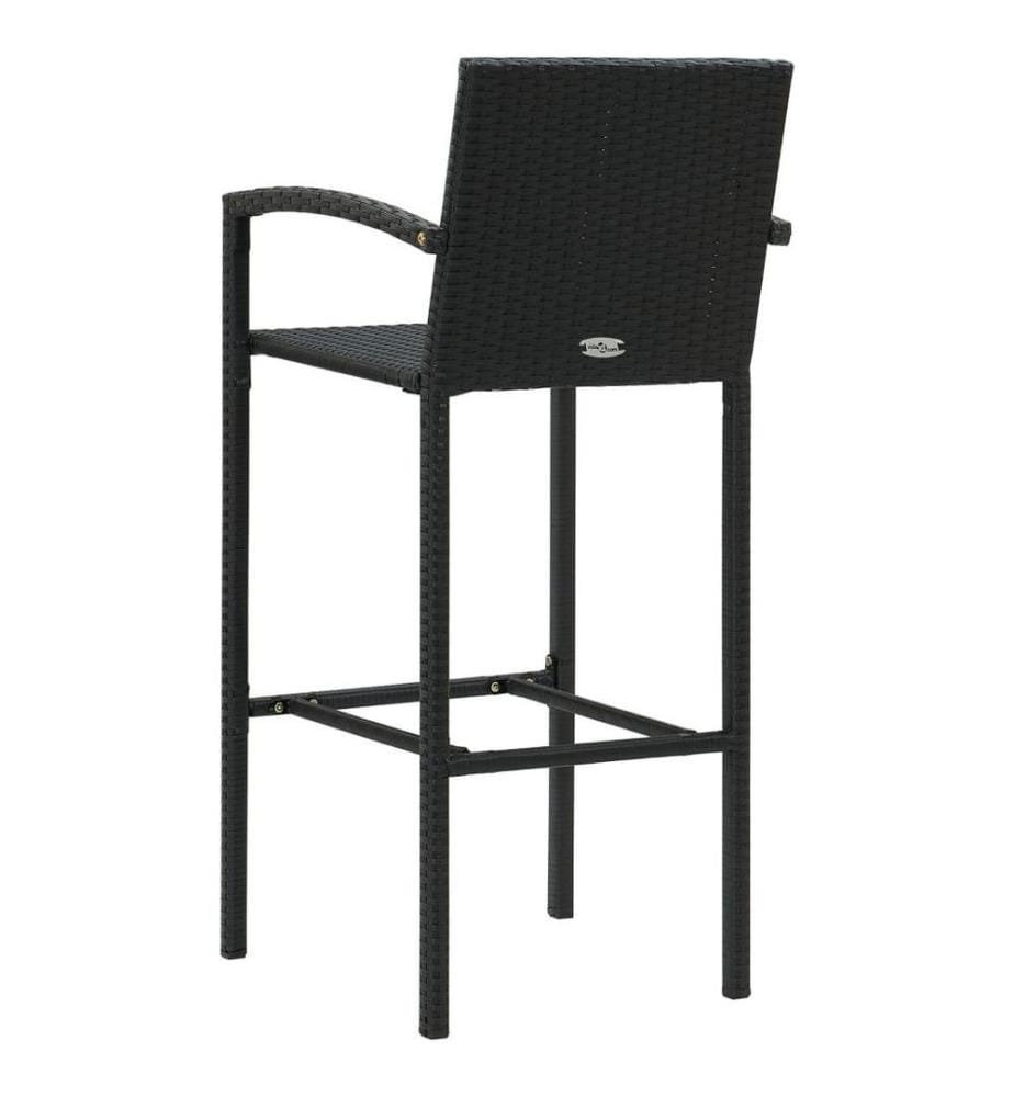 Barhocker 4 Stk. Schwarz Poly Rattan