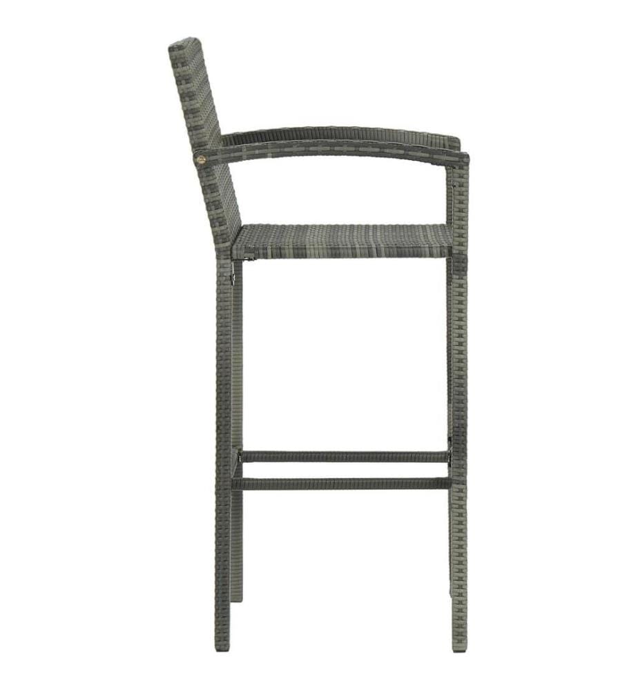 Barhocker 4 Stk. Grau Poly Rattan
