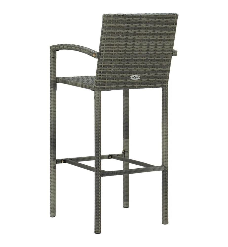 Barhocker 4 Stk. Grau Poly Rattan