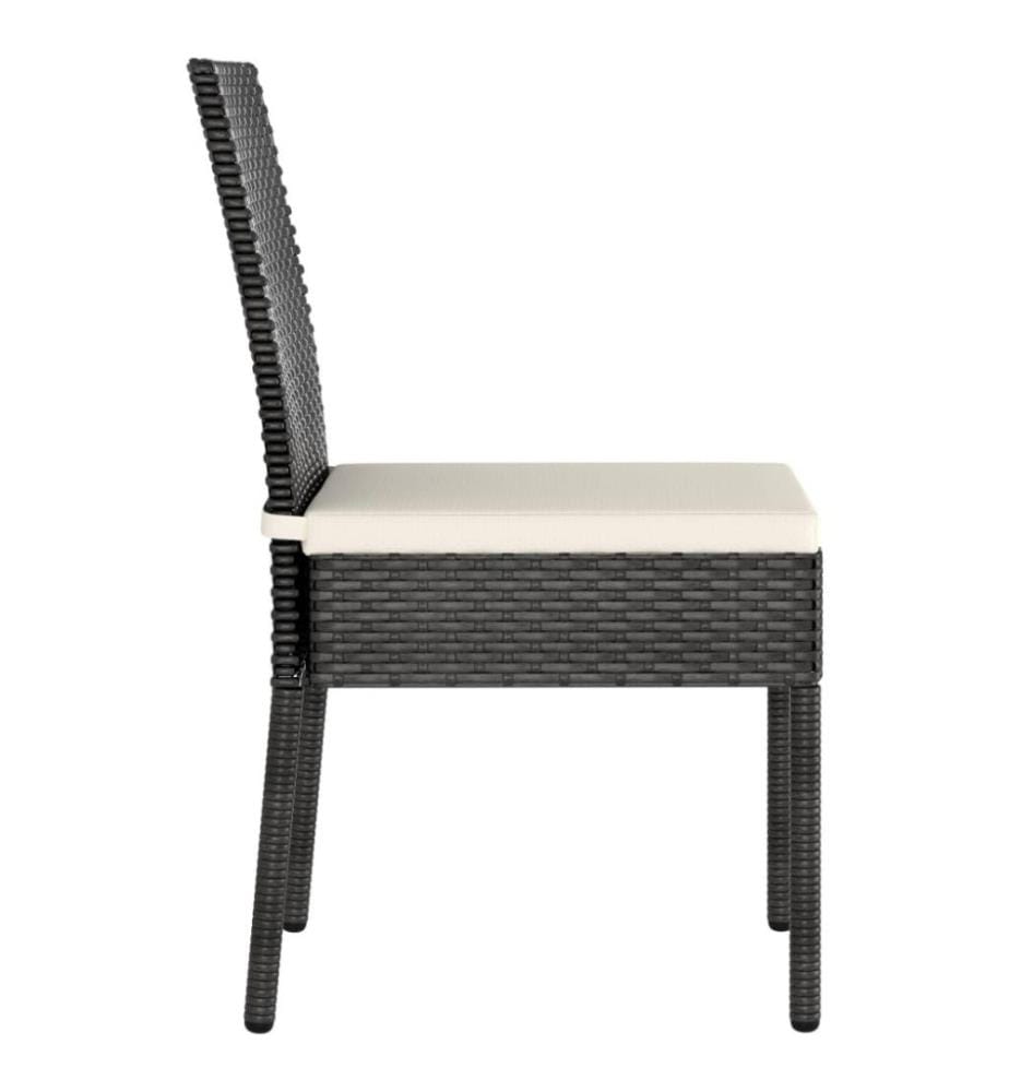 Chaises de salle à manger de jardin 4 pcs Résine tressée Noir