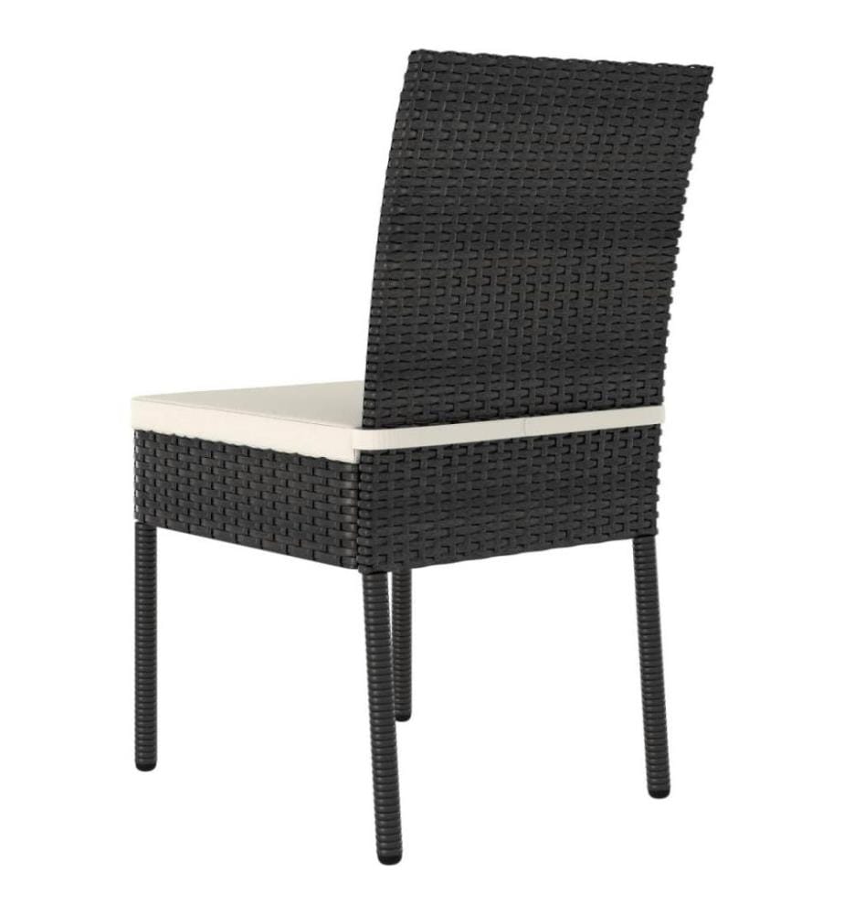 Chaises de salle à manger de jardin 4 pcs Résine tressée Noir
