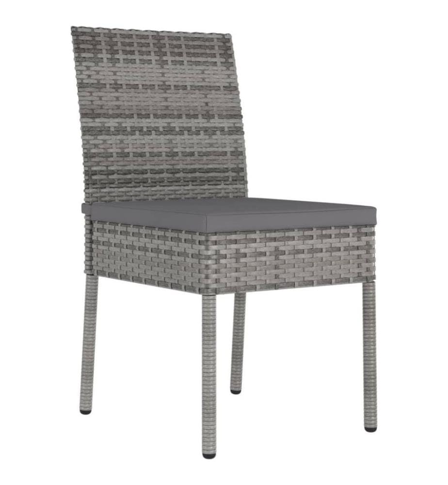 Chaises de salle à manger de jardin 2 pcs Résine tressée Gris