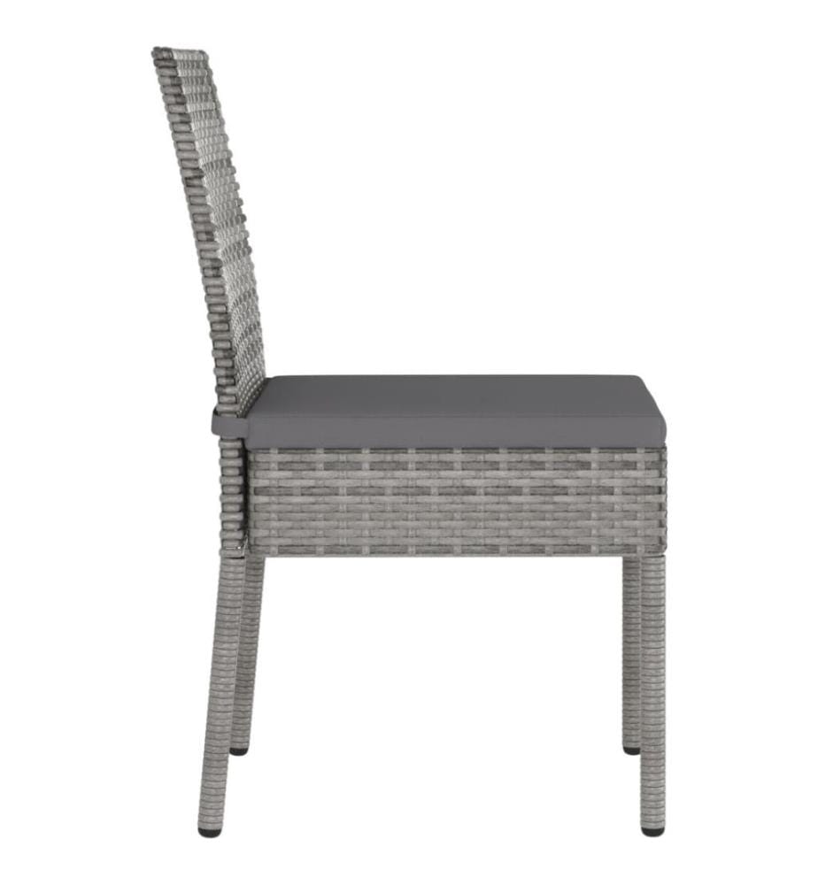 Chaises de salle à manger de jardin 2 pcs Résine tressée Gris