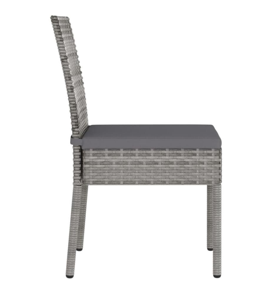 Chaises de salle à manger de jardin 4 pcs Résine tressée Gris