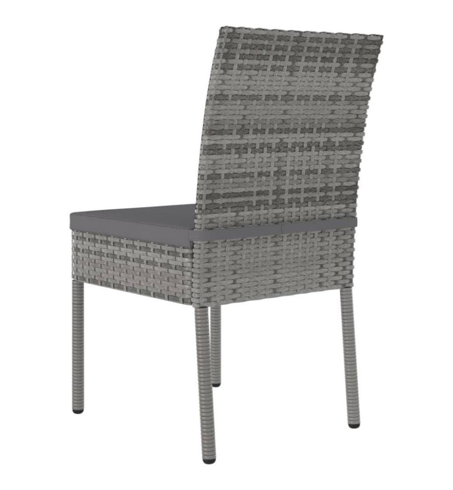 Chaises de salle à manger de jardin 4 pcs Résine tressée Gris