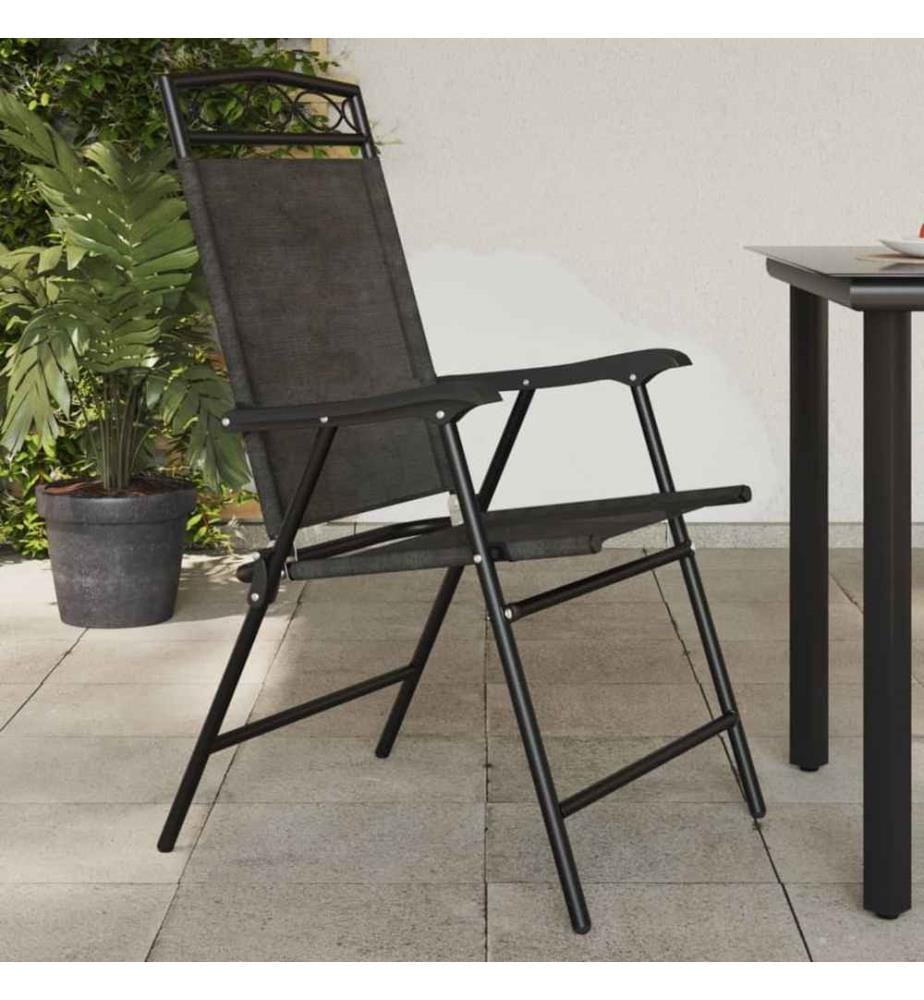 Chaises de jardin pliables lot de 8 en acier et textilène