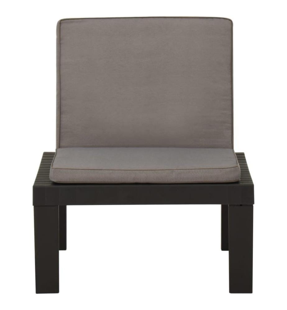 Chaise de salon de jardin avec coussin Plastique Gris