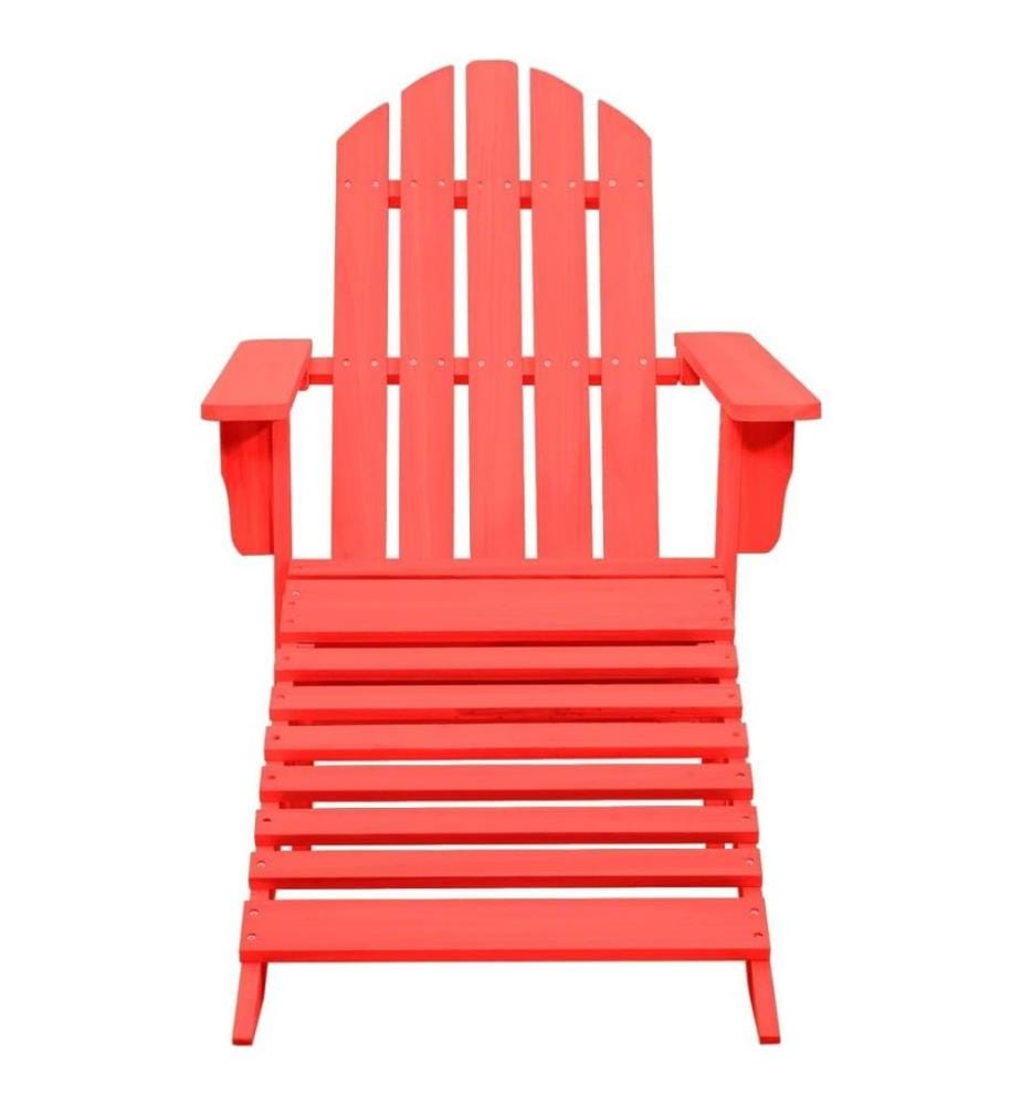 Adirondack-Gartenstuhl mit Fussstütze Massivholz Tanne Rot
