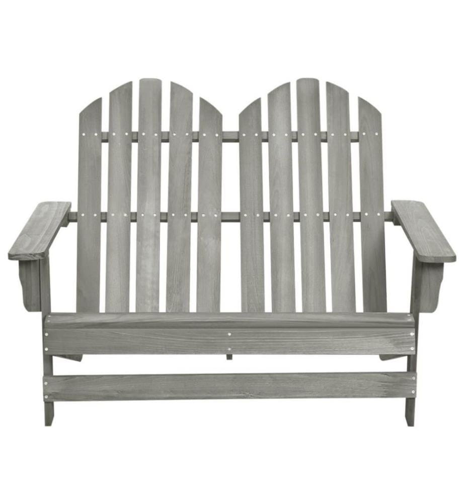 Chaise de jardin Adirondack 2 places Bois de sapin massif Gris