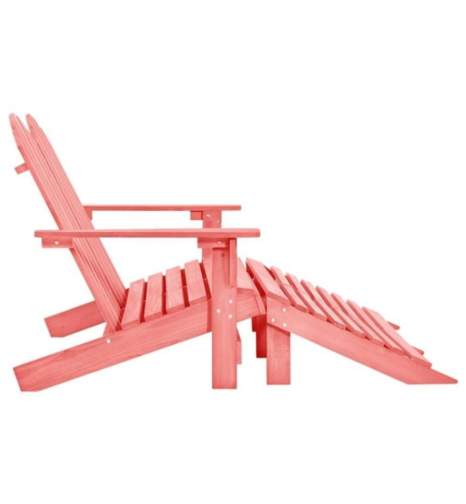 Chaise de jardin Adirondack 2 places et pouf Sapin Rose