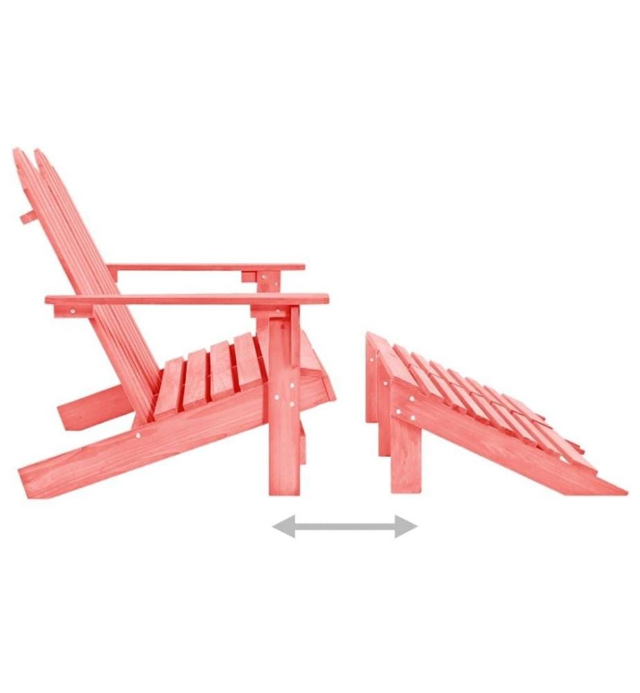 Chaise de jardin Adirondack 2 places et pouf Sapin Rose