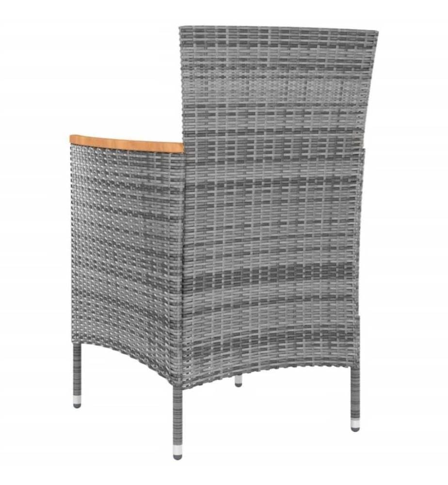Chaises de salle à manger de jardin 4 pcs Résine tressée Gris