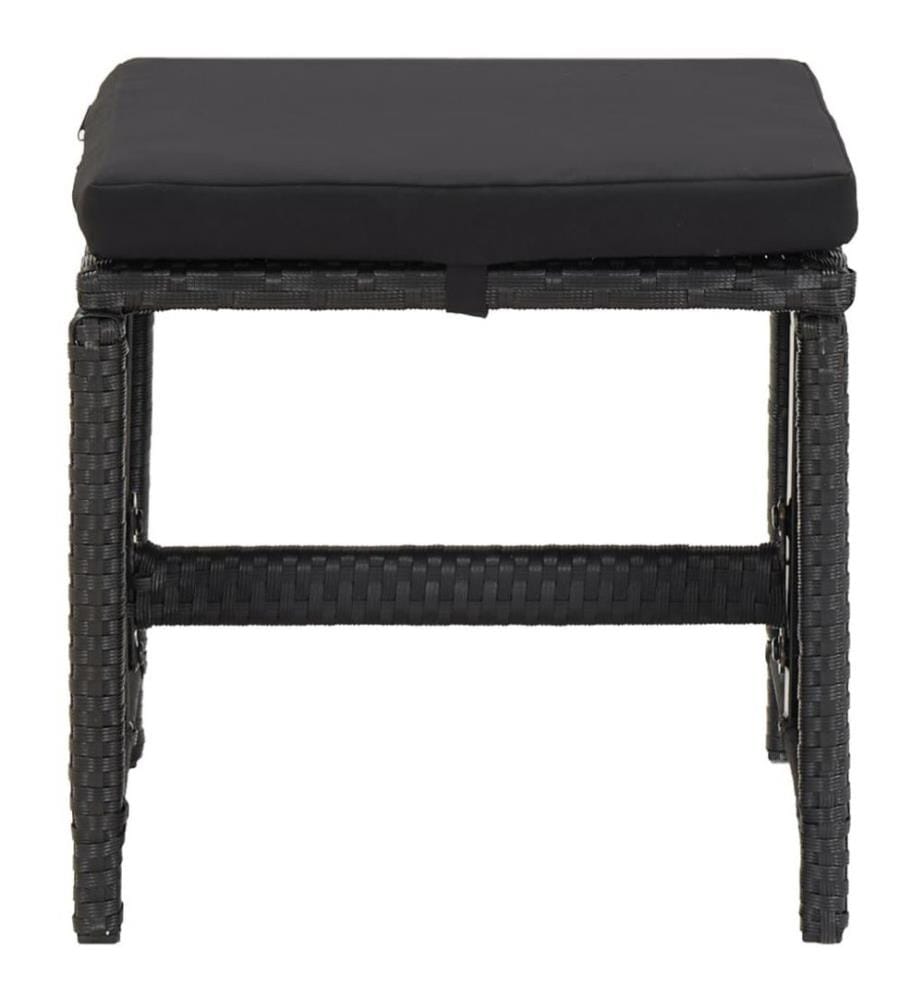 Gartenhocker 4 Stk. mit Sitzkissen Poly Rattan Schwarz