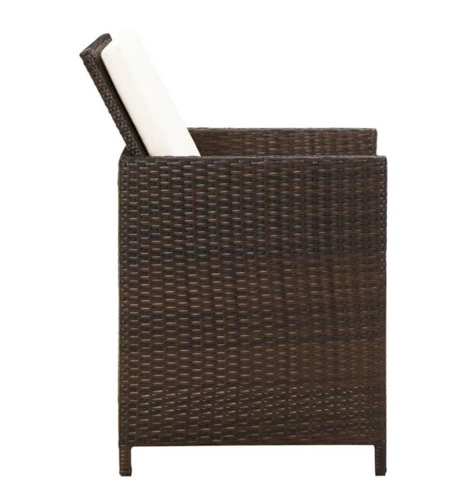 Gartenstühle mit Kissen 4 Stk. Poly Rattan Braun