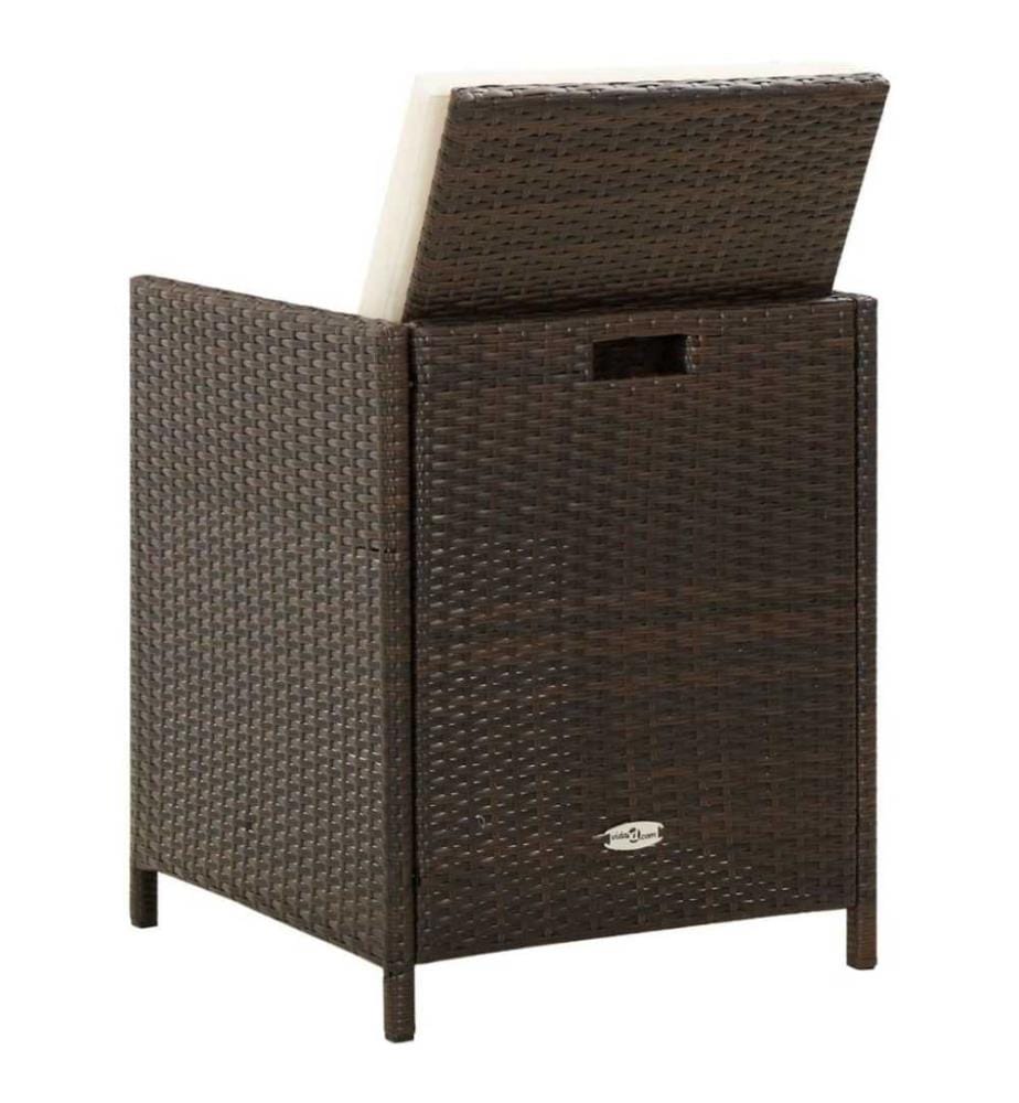 Gartenstühle mit Kissen 4 Stk. Poly Rattan Braun
