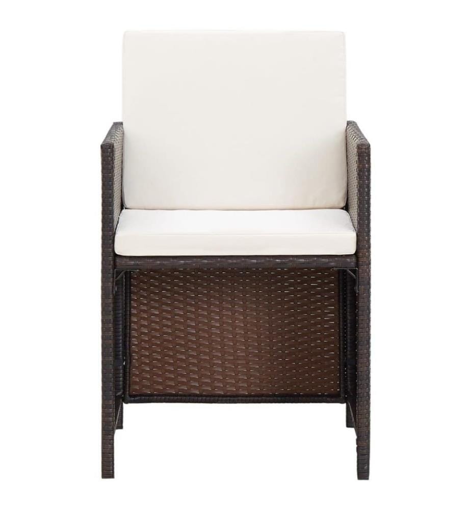 4-tlg. Gartenstuhl und Hocker Set Poly Rattan Braun