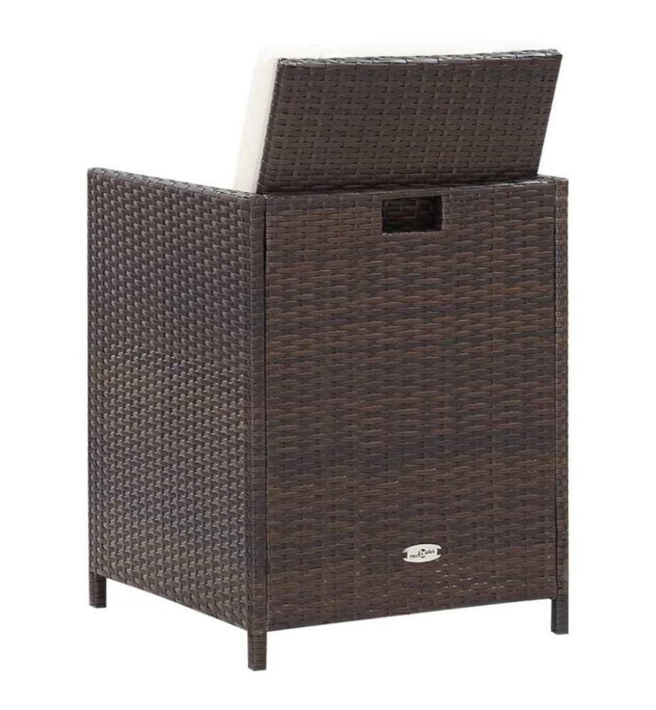 4-tlg. Gartenstuhl und Hocker Set Poly Rattan Braun