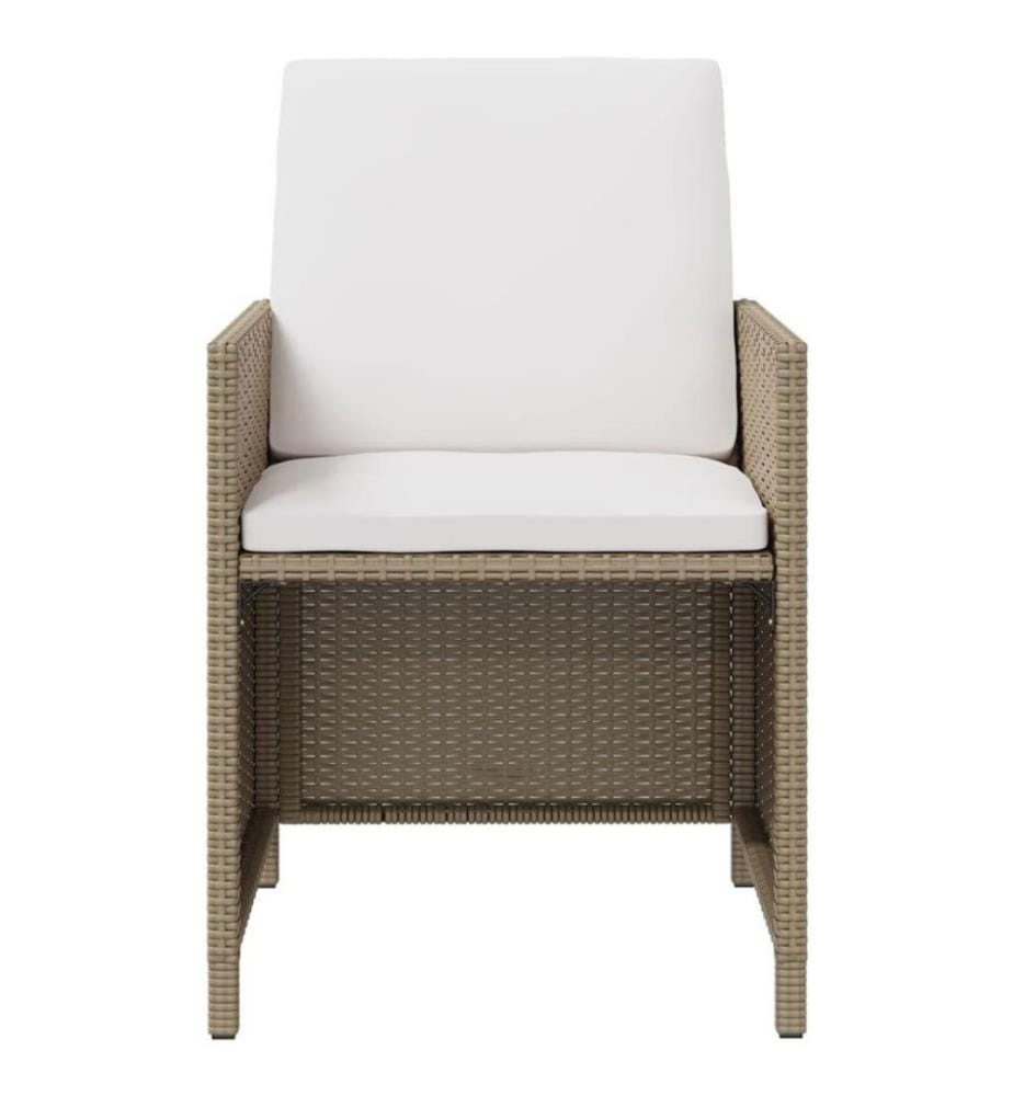 Gartenstühle mit Hocker 2 Stk. Poly Rattan Beige