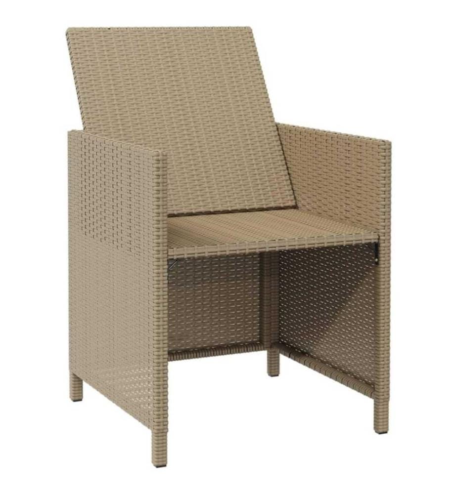 Gartenstühle mit Hocker 2 Stk. Poly Rattan Beige