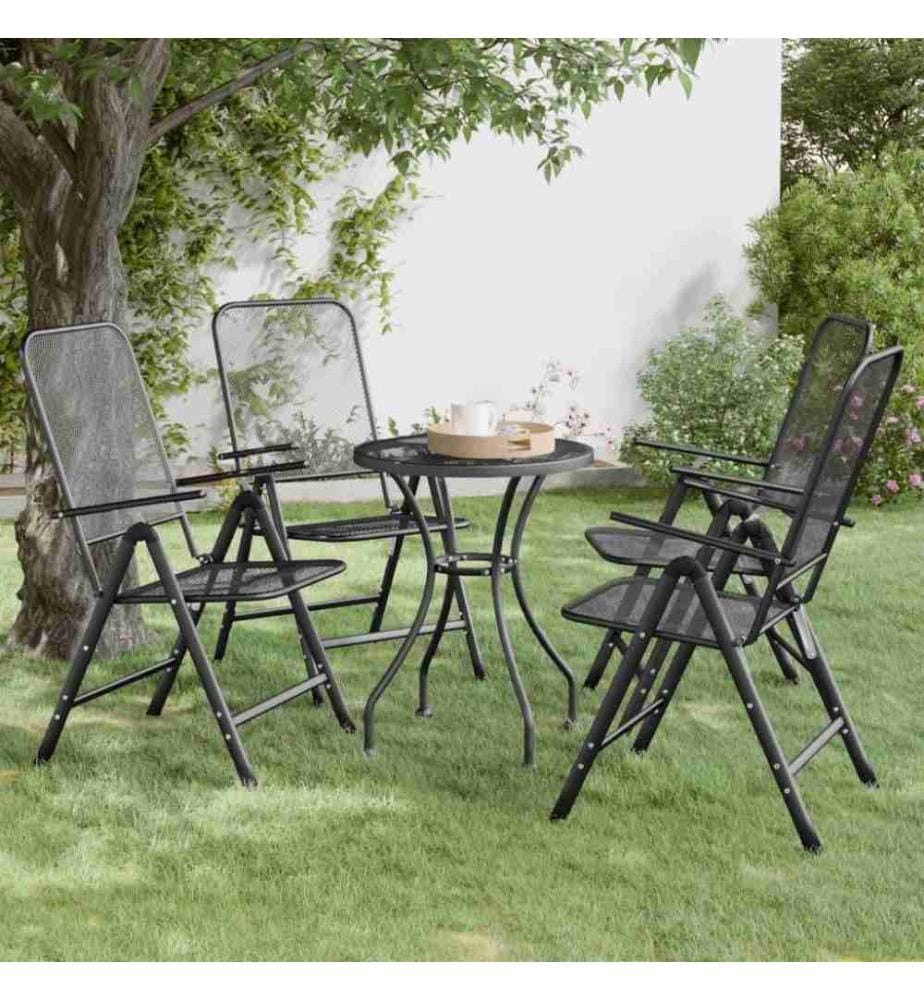 Chaises pliables de jardin 4 pcs Maille métallique Anthracite
