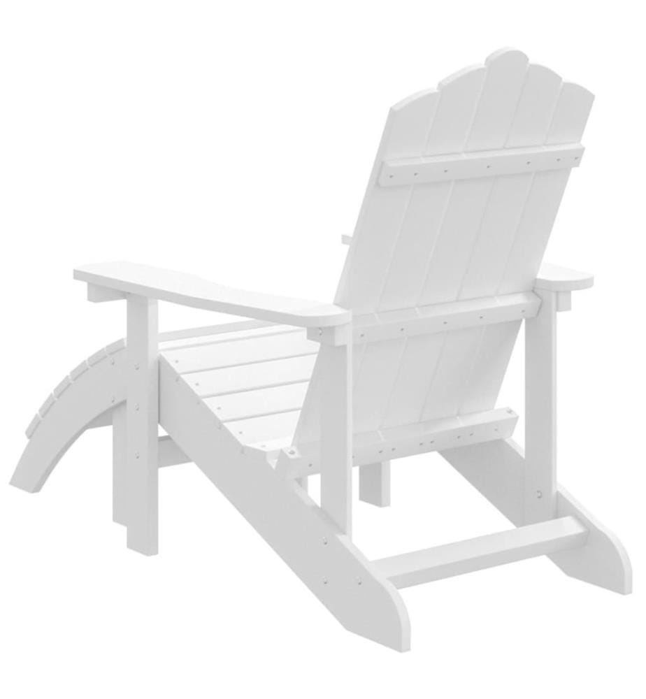 Chaise de jardin Adirondack avec repose-pied PEHD Blanc