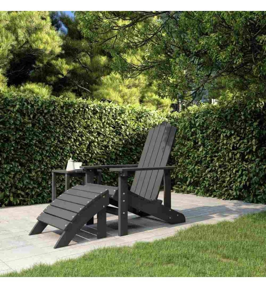 Chaise de jardin Adirondack avec repose-pied PEHD Anthracite