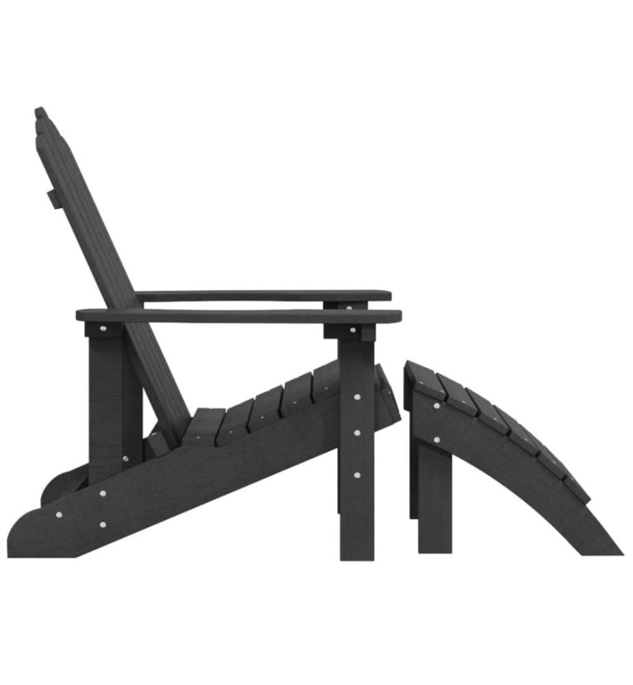 Chaise de jardin Adirondack avec repose-pied PEHD Anthracite